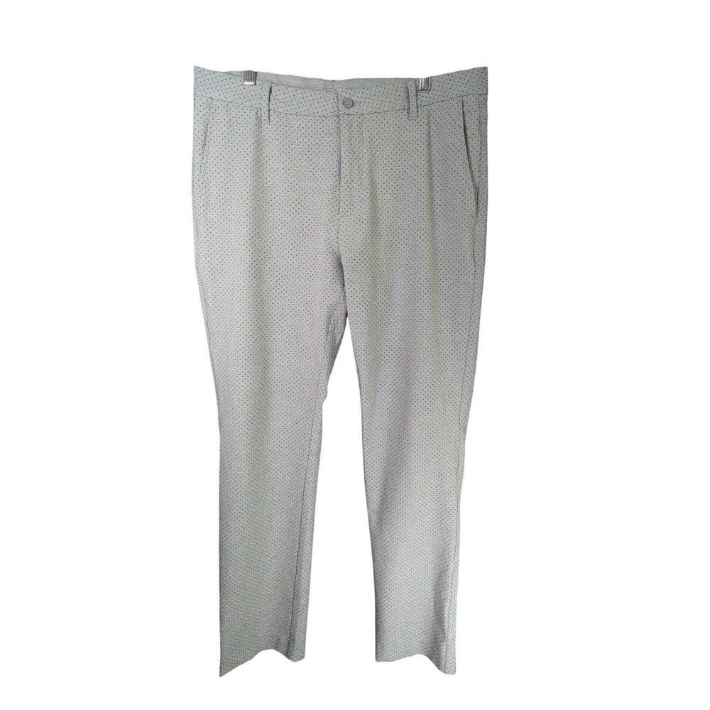 FootJoy Mens Golf Pants 36x32 Grey Geometric Cross Print Stretch
